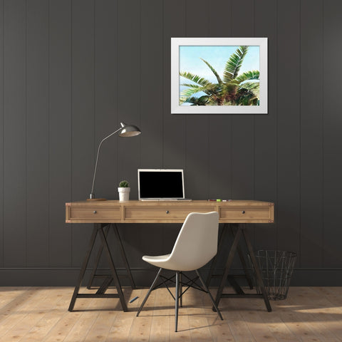 Pleasant Palms I White Modern Wood Framed Art Print by Saunders, Alonzo
