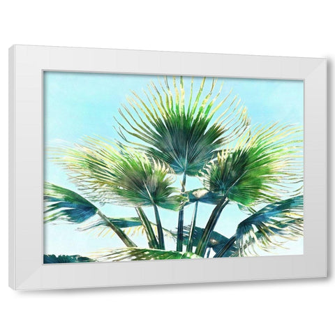 Pleasant Palms II White Modern Wood Framed Art Print by Saunders, Alonzo