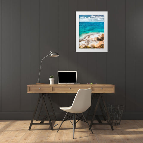 Seaside Views II White Modern Wood Framed Art Print by Saunders, Alonzo