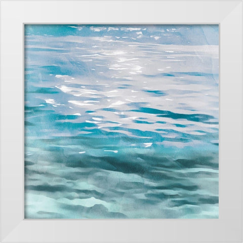 Shimmering Waters I White Modern Wood Framed Art Print by Saunders, Alonzo