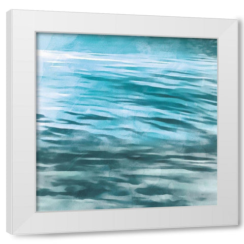Shimmering Waters II White Modern Wood Framed Art Print by Saunders, Alonzo