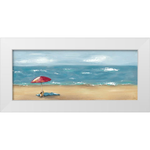 By the Beach III White Modern Wood Framed Art Print by Reynolds, Jade