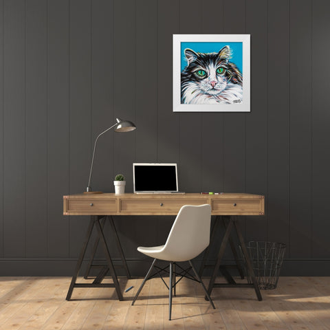 High Society Cat II White Modern Wood Framed Art Print by Vitaletti, Carolee