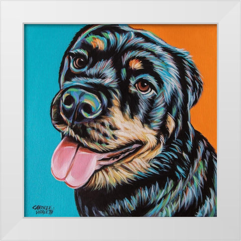 Rottweiler I White Modern Wood Framed Art Print by Vitaletti, Carolee