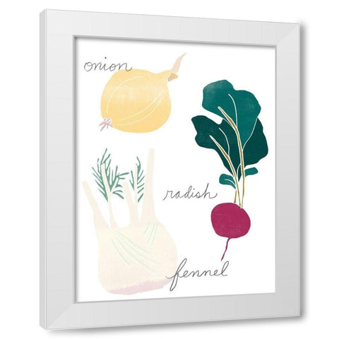 Simple Veggies II White Modern Wood Framed Art Print by Vess, June Erica
