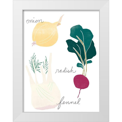 Simple Veggies II White Modern Wood Framed Art Print by Vess, June Erica