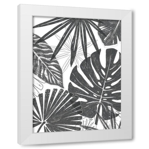 Palm Shadows II White Modern Wood Framed Art Print by Vess, June Erica