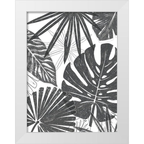 Palm Shadows II White Modern Wood Framed Art Print by Vess, June Erica