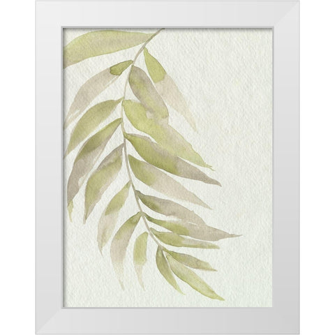 Whispering Palm II White Modern Wood Framed Art Print by Goldberger, Jennifer