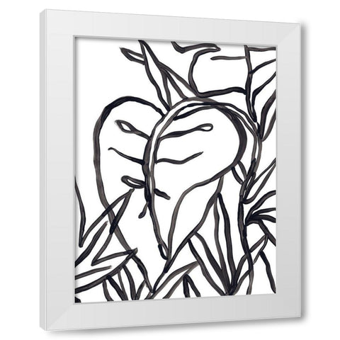 Naive Foliage II White Modern Wood Framed Art Print by Vess, June Erica