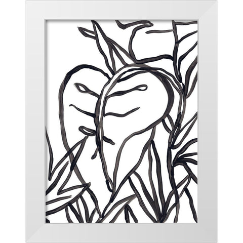 Naive Foliage II White Modern Wood Framed Art Print by Vess, June Erica