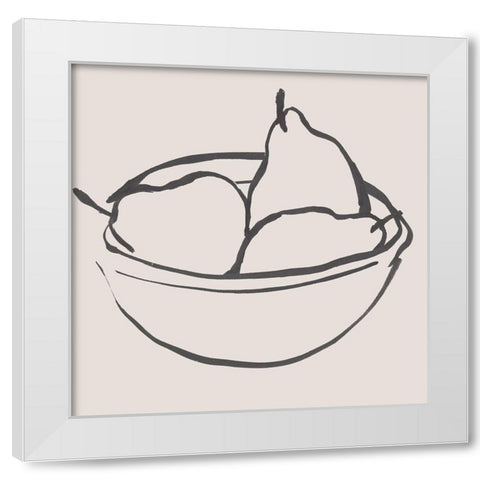 Simple Pear II White Modern Wood Framed Art Print by Warren, Annie