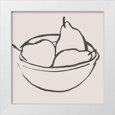 Simple Pear II White Modern Wood Framed Art Print by Warren, Annie