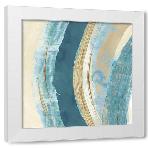 Making Blue Waves II White Modern Wood Framed Art Print by Kouta, Flora