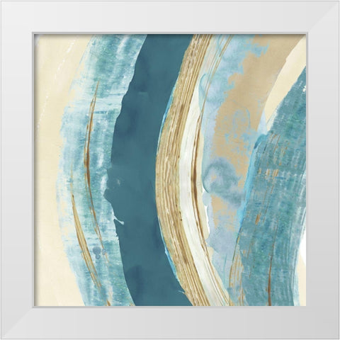 Making Blue Waves II White Modern Wood Framed Art Print by Kouta, Flora