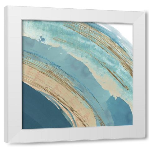 Making Blue Waves III White Modern Wood Framed Art Print by Kouta, Flora