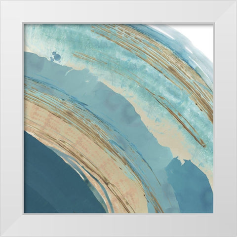 Making Blue Waves III White Modern Wood Framed Art Print by Kouta, Flora
