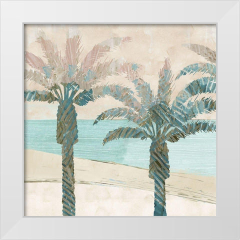 Retro Palms I White Modern Wood Framed Art Print by Kouta, Flora