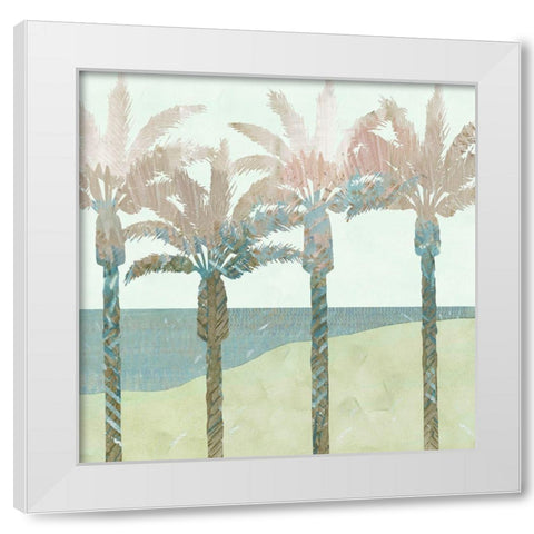 Retro Palms II White Modern Wood Framed Art Print by Kouta, Flora