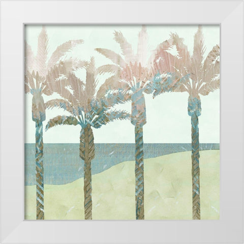 Retro Palms II White Modern Wood Framed Art Print by Kouta, Flora