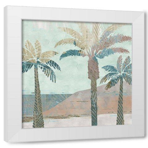 Retro Palms III White Modern Wood Framed Art Print by Kouta, Flora