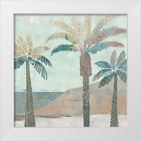 Retro Palms III White Modern Wood Framed Art Print by Kouta, Flora