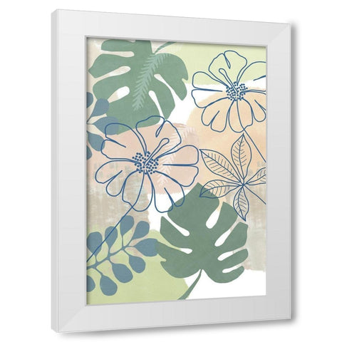 Tropical Flower Power I White Modern Wood Framed Art Print by Kouta, Flora