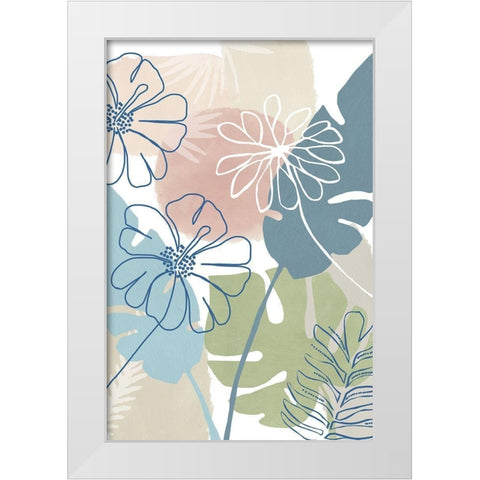 Tropical Flower Power III White Modern Wood Framed Art Print by Kouta, Flora