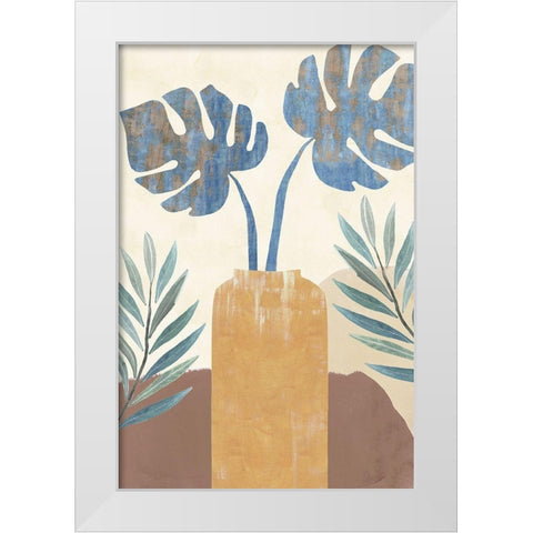 Indigo Yellow Still Life II White Modern Wood Framed Art Print by Kouta, Flora
