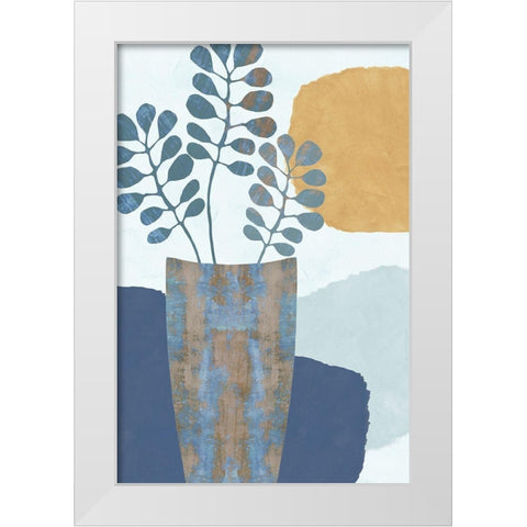 Indigo Yellow Still Life III White Modern Wood Framed Art Print by Kouta, Flora
