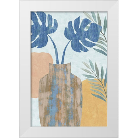 Indigo Yellow Still Life IV White Modern Wood Framed Art Print by Kouta, Flora