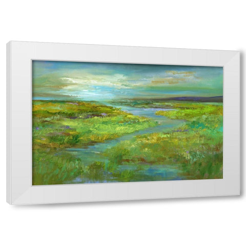 Wetlands in Spring White Modern Wood Framed Art Print by Finch, Sheila