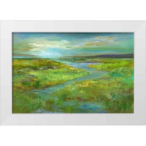 Wetlands in Spring White Modern Wood Framed Art Print by Finch, Sheila