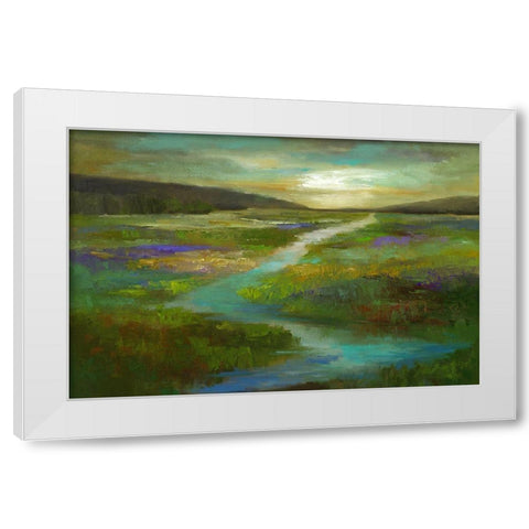 Wetlands in Autumn White Modern Wood Framed Art Print by Finch, Sheila