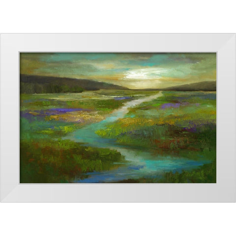Wetlands in Autumn White Modern Wood Framed Art Print by Finch, Sheila