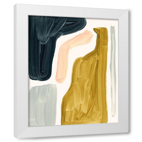 Brushy Shapes I White Modern Wood Framed Art Print by Barnes, Victoria