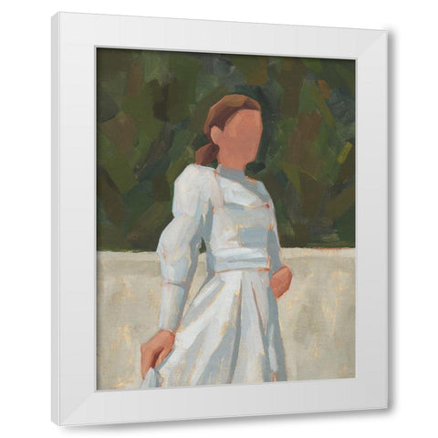 In the Garden I White Modern Wood Framed Art Print by Green, Jacob