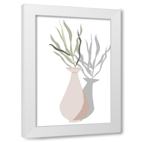 Vase and Stem I White Modern Wood Framed Art Print by Wang, Melissa