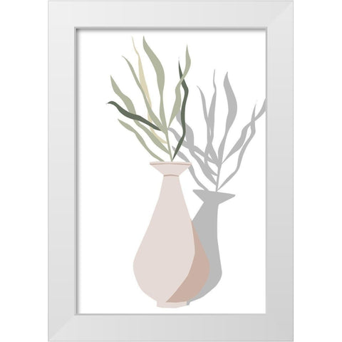 Vase and Stem I White Modern Wood Framed Art Print by Wang, Melissa