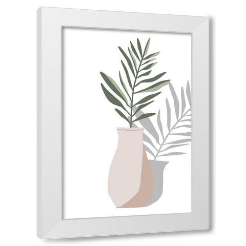 Vase and Stem II White Modern Wood Framed Art Print by Wang, Melissa