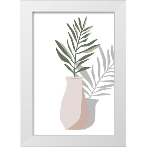 Vase and Stem II White Modern Wood Framed Art Print by Wang, Melissa