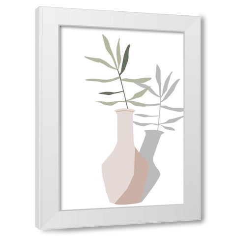 Vase and Stem III White Modern Wood Framed Art Print by Wang, Melissa