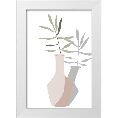 Vase and Stem III White Modern Wood Framed Art Print by Wang, Melissa