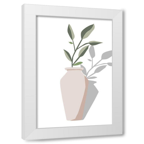 Vase and Stem IV White Modern Wood Framed Art Print by Wang, Melissa