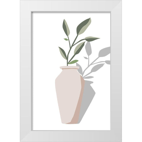 Vase and Stem IV White Modern Wood Framed Art Print by Wang, Melissa