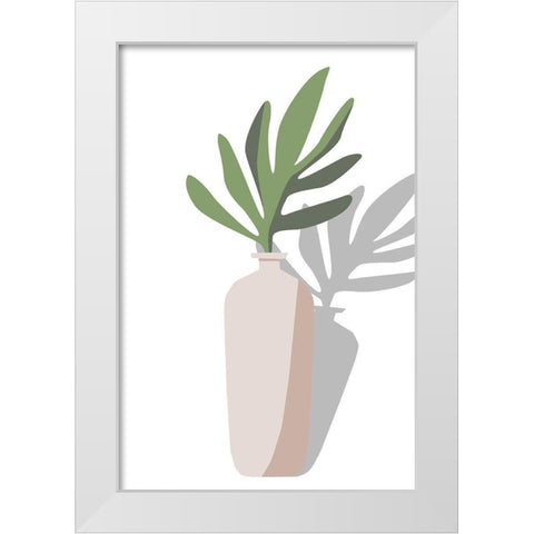 Vase and Stem VI White Modern Wood Framed Art Print by Wang, Melissa