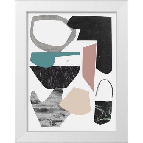 Underground Shapes III White Modern Wood Framed Art Print by Wang, Melissa