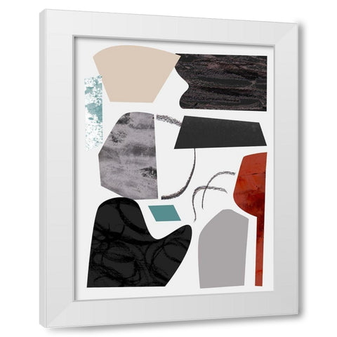 Underground Shapes V White Modern Wood Framed Art Print by Wang, Melissa