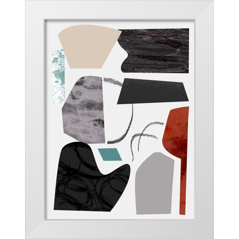 Underground Shapes V White Modern Wood Framed Art Print by Wang, Melissa