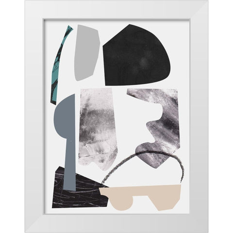 Underground Shapes VII White Modern Wood Framed Art Print by Wang, Melissa